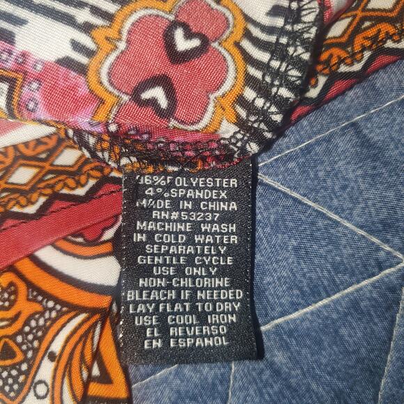 Mlle Gabrielle Size M Smocked Maxi Dress Pink Paisley Surplice Wrap Boho - Picture 6 of 9